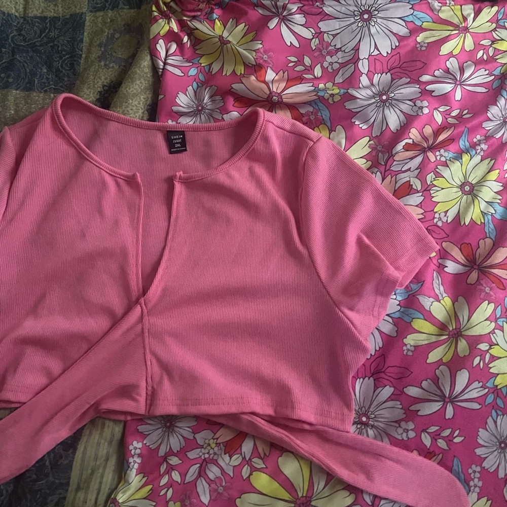Pink Ribbed Wrap Set - Picture 3 of 7
